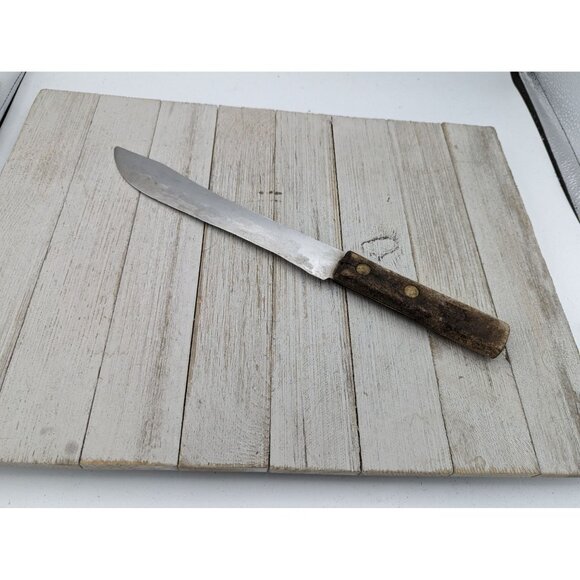 Chef Stainless Steel 8” Blade Slicing Knife Wood Handle 12 1/2" - Picture 1 of 8